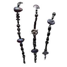 Load image into Gallery viewer, Hematite and Peacock Freshwater Pearl Sterling Silver 22 inches Necklace 200020