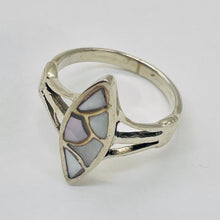 Load image into Gallery viewer, Mother of Pearl Sterling Silver Inlaid Briolette Ring |Size 8.25 | Silver White|