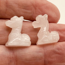 Load image into Gallery viewer, Graceful 2 Carved Rose Quartz Giraffe Beads | 21x16x10mm | Pink