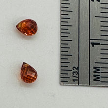 Load image into Gallery viewer, Sapphire, Faceted Padparadscha .41ct Briolette Pendant Bead | 5x3mm| Orange| 1 |