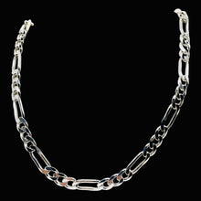 Load image into Gallery viewer, 20" Heavy Figaro Sterling Silver Chain Necklace | 7 mm Wide | 30 Grams |