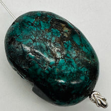 Load image into Gallery viewer, Turquoise Natural Focal 39g Nugget Bead | 42x31x20mnm | Blue, Black | 1 Bead |
