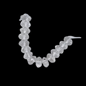 Quartz Clear Faceted Rock Crystal Rondelle Parcel | 8x5mm | Clear | 15 Beads|