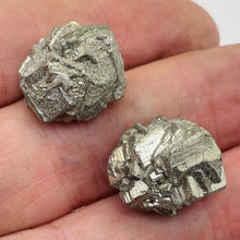Load image into Gallery viewer, Pyrite Crystal Nugget Beads | 18x17x13 to 19x17x16mm | Silver Gold | 2 Beads |