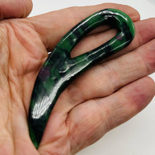 Load image into Gallery viewer, Ruby Zoisite Comma Pendant Bead | 94x28x6mm | Green Red | 1 Pendant Bead |