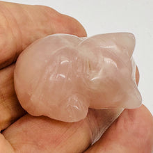 Load image into Gallery viewer, Hand Carved Rose Quartz Sleeping Kitty Cat Stone Statue | 41x38x22mm | Pink