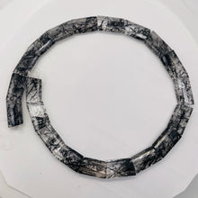 Load image into Gallery viewer, Tourmalinated Double Drilled Quartz 16" Strand | 23x15x7mm| Clear, Black| 20 Bds