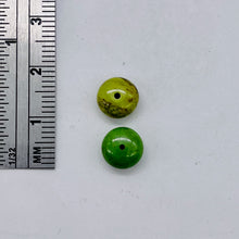 Load image into Gallery viewer, Gaspeite High Grade 7mm Rondelle Beads | 7mm | Green Brown | 2 Beads |
