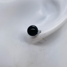 Load image into Gallery viewer, Fashion Onyx Stud Round Earrings | 8mm | Black | 1 Pair |