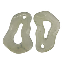 Load image into Gallery viewer, Serpentine New Jade 17g Irregular Loop Pendant Beads | 55x38x7mm | Clear Milky |