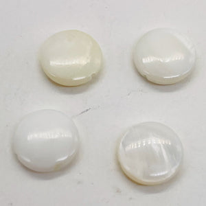 Mother of Pearl Natural Pi Circle Round Beads | 11x3mm | White | 4 Beads |