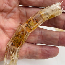 Load image into Gallery viewer, Gold Rutilated Quartz Rectangular Bead Strand | 23x15x7mm| Clear Gold| 19 Beads|