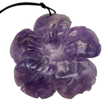 Load image into Gallery viewer, Amethyst Carved Pendant Flower | 55x8mm | Purple White | 1 Bead |