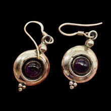 Load image into Gallery viewer, Amethyst Sterling Silver Drop/Dangle Earrings | 1" Long | Purple | 1 Pair |