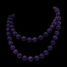 Load image into Gallery viewer, Royal Amethyst Necklace Knotted on Silk | 8mm |Round | 32&quot; Long | Purple | 1 |

