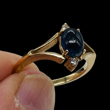 Load image into Gallery viewer, Indicolite Tourmaline Diamond 14K Gold Oval Ring | Size 7 | Blue | 1 Ring |