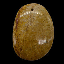 Load image into Gallery viewer, Fossilized Coral Oval Pendant Bead | 58x41x6mm | Beige Orange |