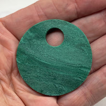 Load image into Gallery viewer, Green African Jade Pi Circle Pendant Bead | 50mm x 4mm | 12mm Hole |