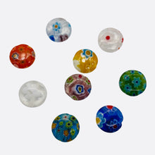Load image into Gallery viewer, Millefiore Coin Beads | 12x4mm | Multi-color | 9 Beads |