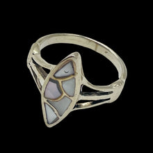 Load image into Gallery viewer, Mother of Pearl Sterling Silver Inlaid Briolette Ring |Size 8.25 | Silver White|
