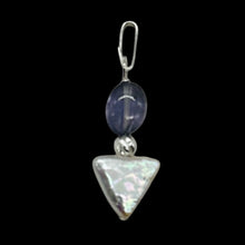 Load image into Gallery viewer, Iolite and Pearl Sterling Silver Pendant |1 3/8" Long| Purple, White| 1 Pendant|
