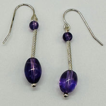 Load image into Gallery viewer, Unique Amethyst & Sterling Silver Earrings 6379B
