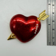 Load image into Gallery viewer, Sparkling Society Designer Arrow Heart Brooch 40x45x40mm Romantic Love USA