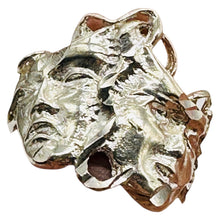 Load image into Gallery viewer, Smiling Frowning Drama Mask Sterling Silver Ring Size 5.5 Theater Jewelry