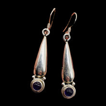 Load image into Gallery viewer, Semi-Precious Royal Natural Amethyst Sterling Silver Drop Earrings | 2" Long |