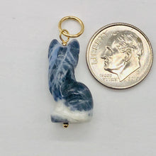 Load image into Gallery viewer, Kitty Cat Sodalite Pendant Necklace|Semi Precious Stone Jewelry|14k Pendant|