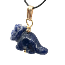 Load image into Gallery viewer, Sodalite Triceratops Dinosaur with 14K Gold-Filled Pendant 509303SDG
