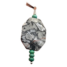 Load image into Gallery viewer, Picasso Jasper Sterling Silver Pendant | 1 1/2" Long | Gray/Black | 1 Pendant |