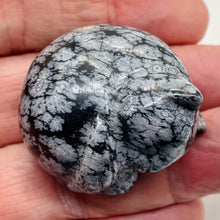 Load image into Gallery viewer, Hand-Carved Sleeping Cozy Kitty Cat | 40x37x21mm | Black White | 1 Figurine | | 40x37x21mm | Black White