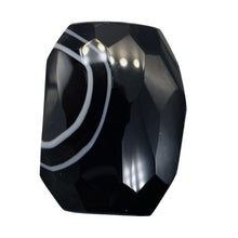 Load image into Gallery viewer, Onyx Flat Faceted Rectangular Pendant Bead | 50x48x14mm | Black White | 1 Bead |