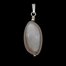 Load image into Gallery viewer, Moonstone Chatoyant Sterling Silver Drop Pendant | 1 1/2" Long | Silver Gray |