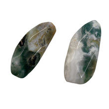 Load image into Gallery viewer, Ocean Jasper Old Stock Long Oval Beads|45x22x6 to38x20x7mm|Green, White|2 Beads|