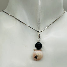 Load image into Gallery viewer, Black Stone Africa Pink Peruvian Opal Sterling Silver Pendant Handmade USA