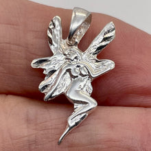 Load image into Gallery viewer, Fairy Sprite Sterling Silver Charm | 1" Long | Silver | 1 Pendant |