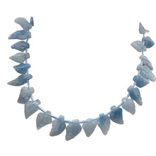Load image into Gallery viewer, Natural Aquamarine Leaf Bead Strand | 150cts | 20x13x4 - 16x10x3mm | 35 Beads |