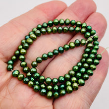 Load image into Gallery viewer, 4-5mm Forest Green Freshwater Pearl 16" Strand 109959