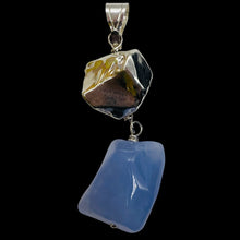 Load image into Gallery viewer, Blue Chalcedony Wire Wrap Sterling Silver Designer Pendant | 2 1/4" Long | Blue|