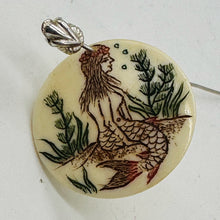 Load image into Gallery viewer, Lovely Scrimshawed 25x4mm Mermaid Bead 4116D