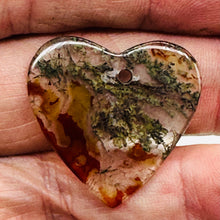 Load image into Gallery viewer, Glowing 29mm Red Limbcast Agate Heart Pendant Bead 5775Ai