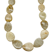 Load image into Gallery viewer, Fossilized Coral Flat Pear Pendant Bead Strand 107084