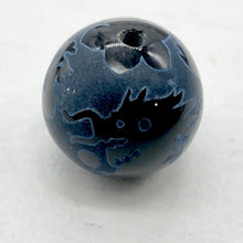 Load image into Gallery viewer, 1 Etched Dragon Phoenix Sardonyx 20mm Bead 10277 | 20mm | Black and White