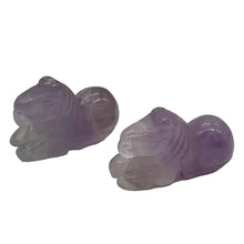 Load image into Gallery viewer, Adorable! 2 Carved Amethyst Horse Pony Animal Beads | 20x15x9mm | Purple