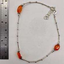 Load image into Gallery viewer, Carnelian Anklet or Bracelet Hand Made Sterling Silver Chain | 10" Length |
