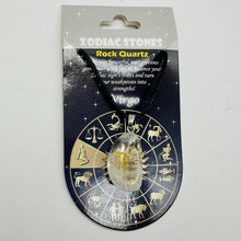 Load image into Gallery viewer, Zodiac Virgo Quartz Stone Oval Pendant | 1 1/2" Long | Clear | 1 Pendant |