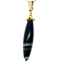 Load image into Gallery viewer, Hot! Black & White Sardonyx & 14Kgf Pendant | 2.5" Long |