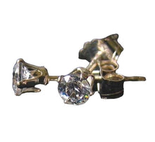 Load image into Gallery viewer, April Birthstone Sparkle! 3mm Cubic Zircon Sterling Silver Earrings
